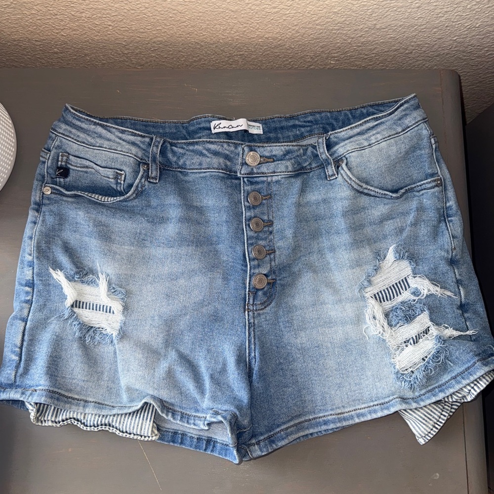 KanCan Distressed Denim Shorts